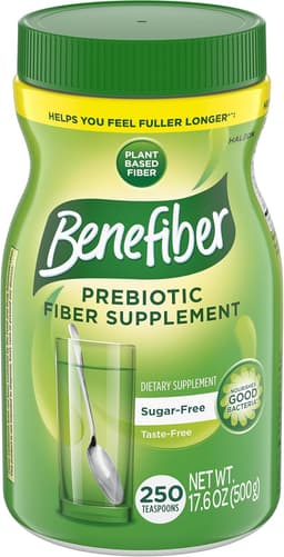 Benefiber Daily Prebiotic Fiber Supplement, Unflavored (250 Teaspoons)