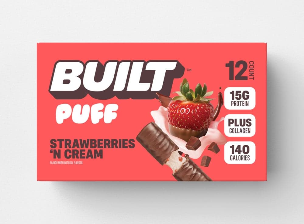 Built Puff Protein Bar, Strawberries 'N Cream (12 Count)