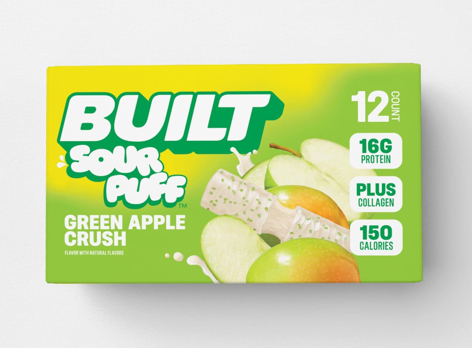 Built Sour Puff Protein Bar, Green Apple Crush (12 Count)