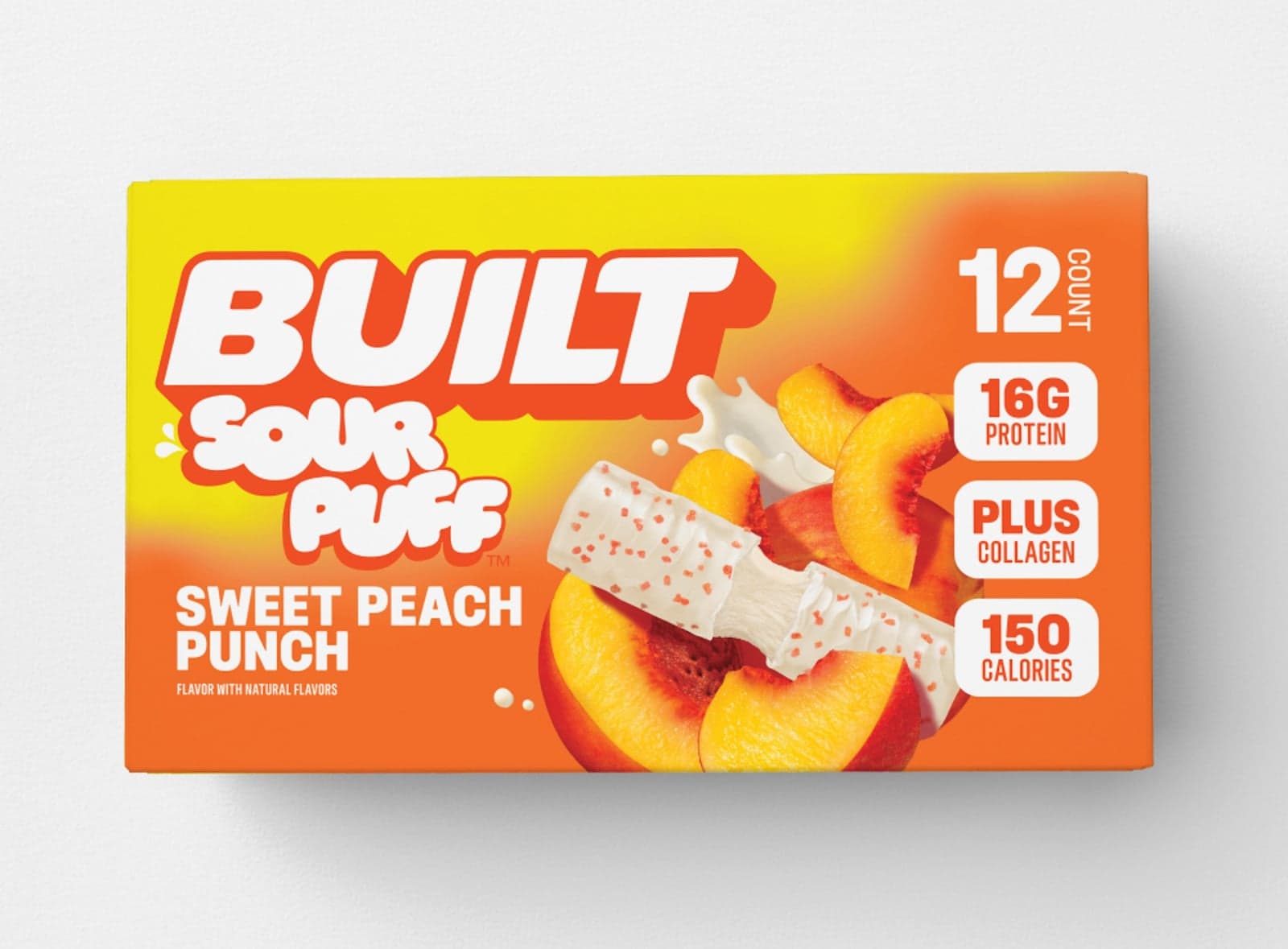Built Sour Puff Protein Bar, Sweet Peach Punch (12 Count)