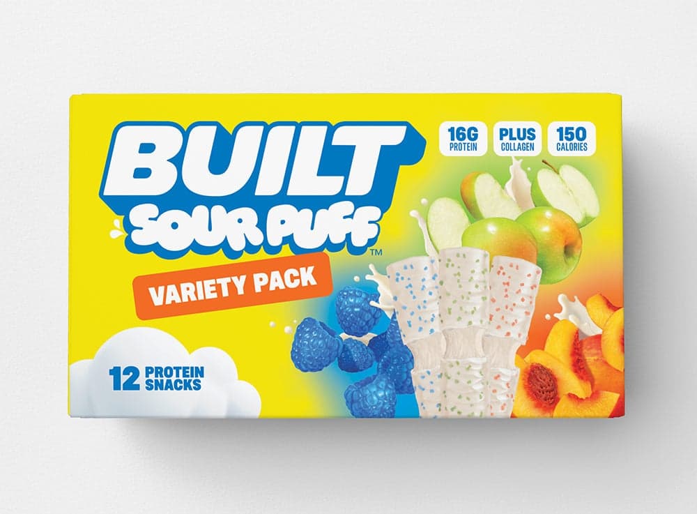 Built Sour Puff Protein Bar, Variety Pack (12 Count)