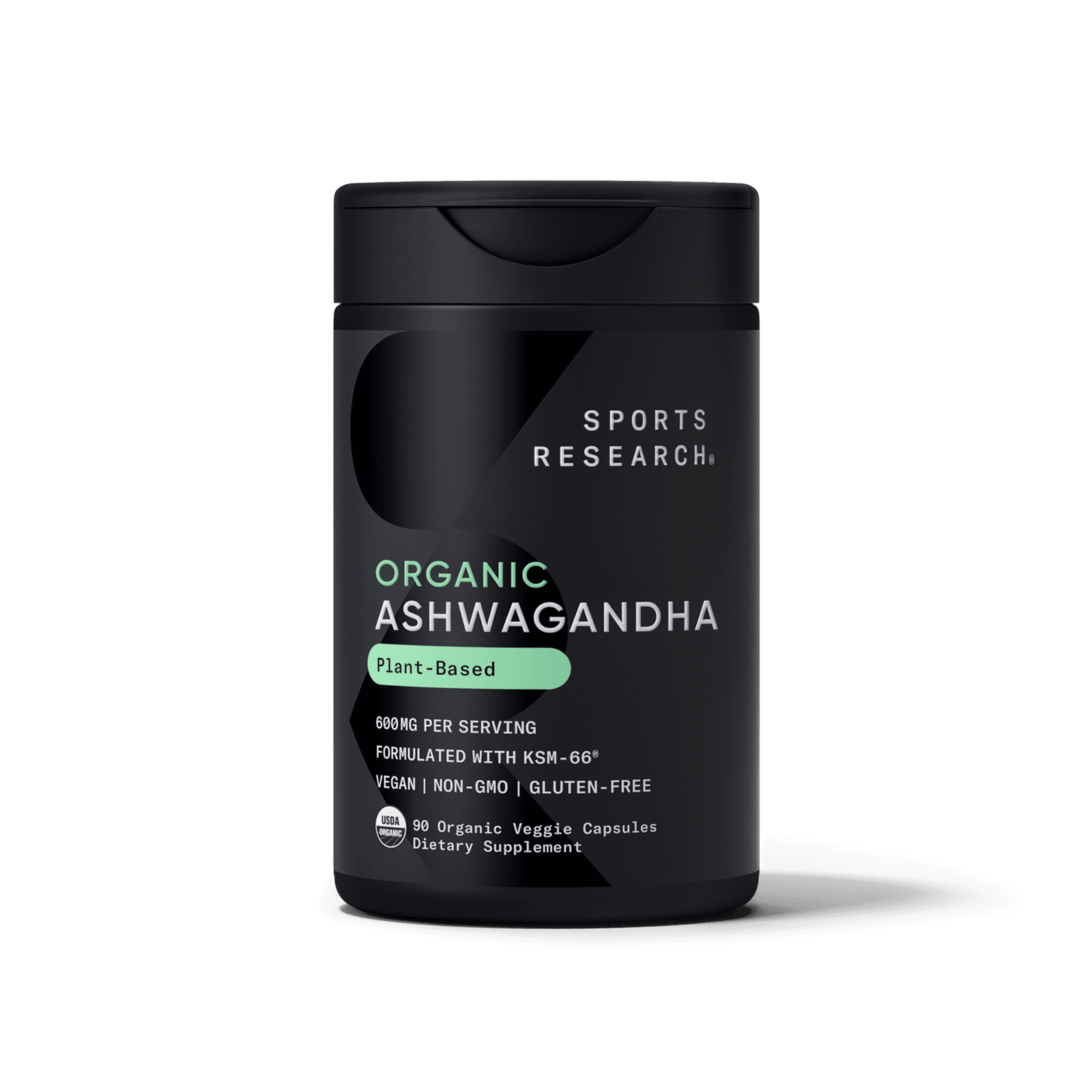 Organic Ashwagandha KSM-66, 600mg (90 Veggie Capsules)