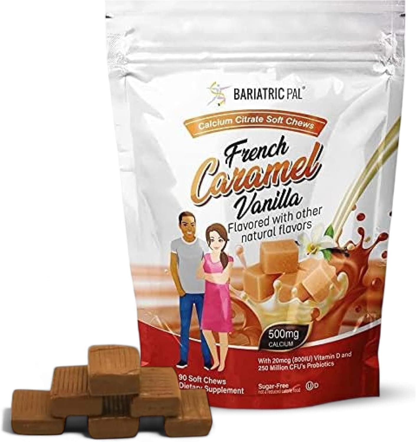 BariatricPal Calcium Citrate Soft Chews, French Caramel Vanilla (90 Count)
