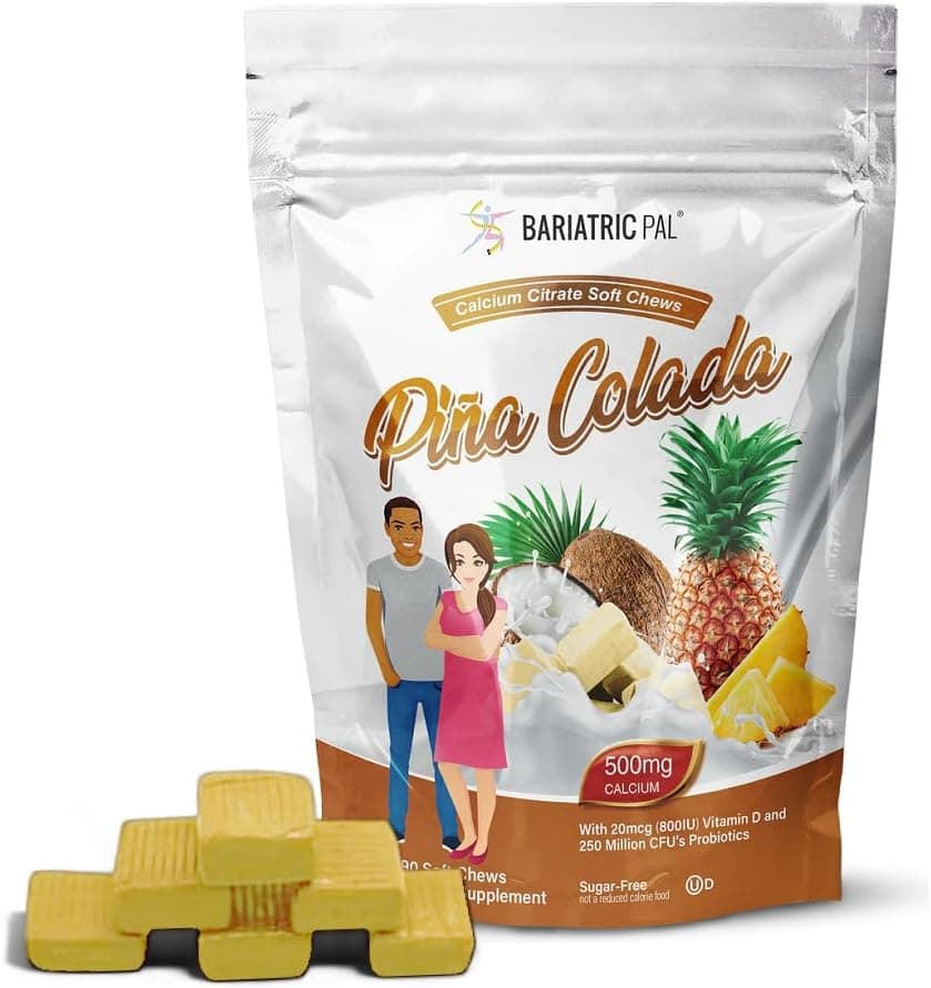 BariatricPal Calcium Citrate Soft Chews, Piña Colada (90 Count)