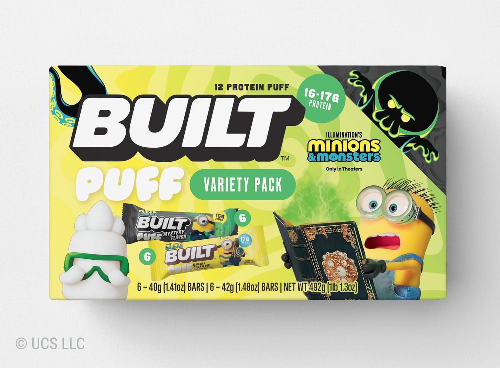 Built Bar Puff Variety Pack, Minions & Monsters Limited Edition (12 Count)