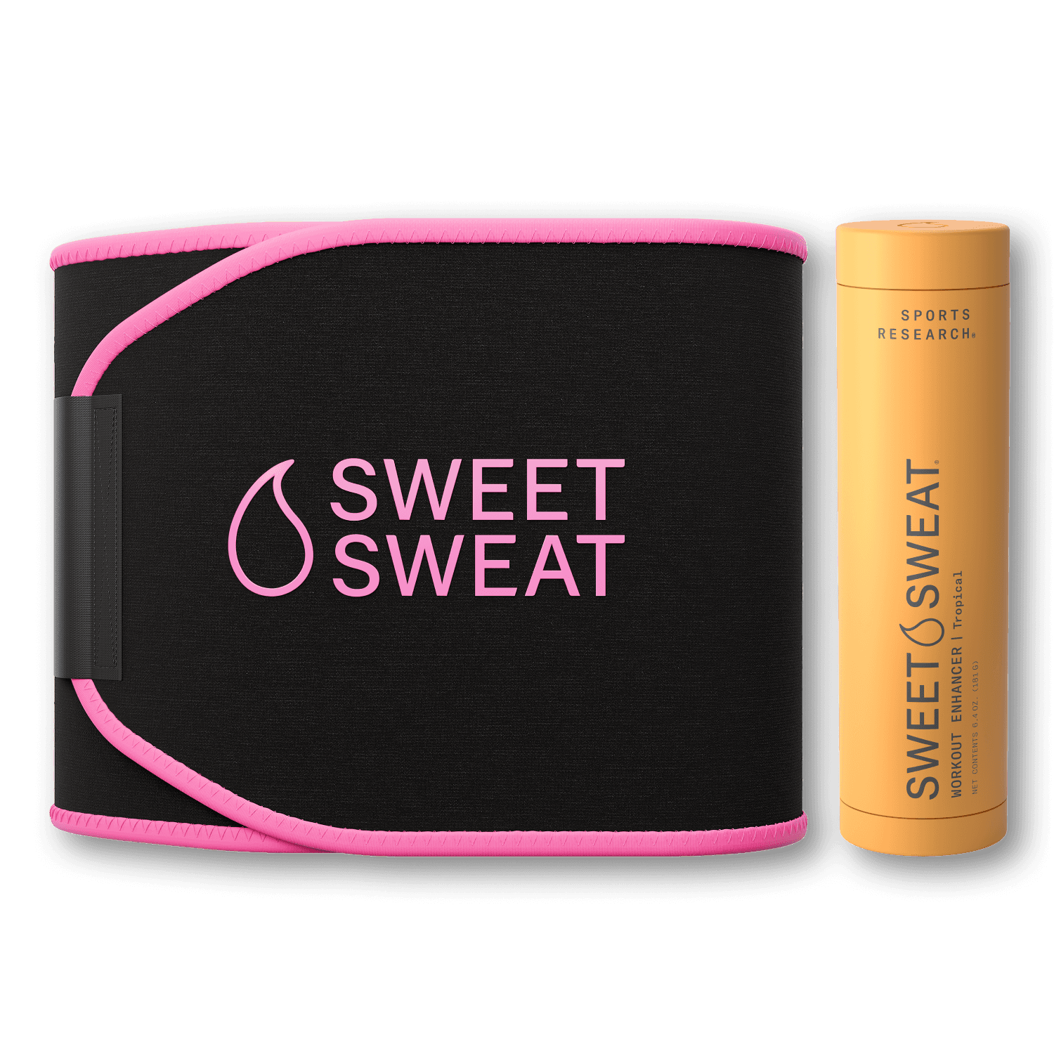 Sweet Sweat Core Bundle with Waist Trimmer, Pink/Tropical (Medium)