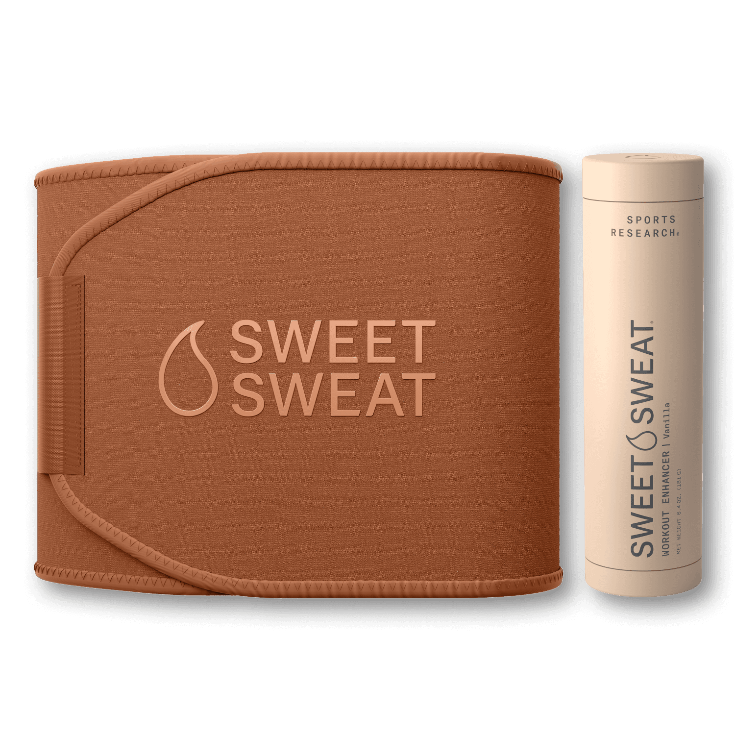 Sweet Sweat Toned Bundle with Waist Trimmer, Clay/Vanilla (Medium)