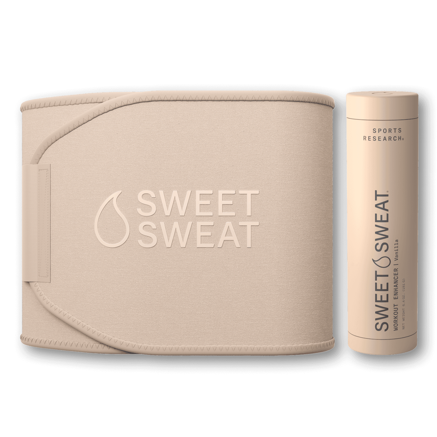 Sweet Sweat Toned Bundle with Waist Trimmer, Quartz/Vanilla (Medium)